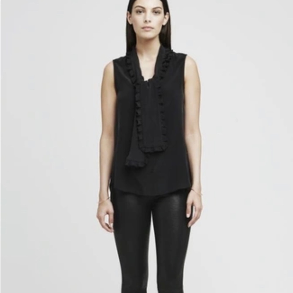 L’AGENCE Christiana Blouse Black XS Extra Small NEW NWT REG $325